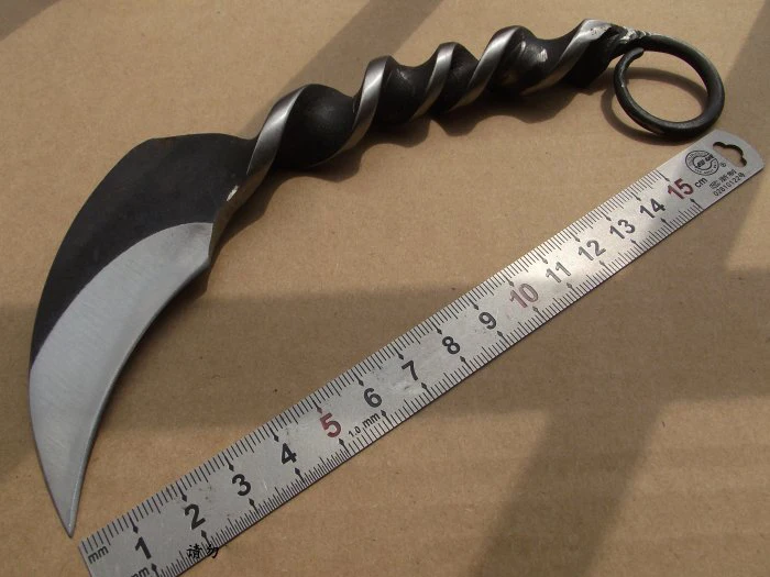 Ручной Резьбой Ручкой Изогнутый Коготь Нож Охотничий Фиксированным Лезвием Ножи