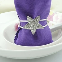 12pcslot metal diamond pointed star silver napkin rings napkin buckle napkin holder partywedding table decoration accessories