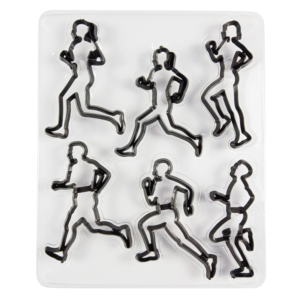 6PCS/SET Running Theme Cookie Cutter Plastic Run Sports Fondant Biscuit Mold Sugarcraft Cake Decorating Tools | Дом и сад