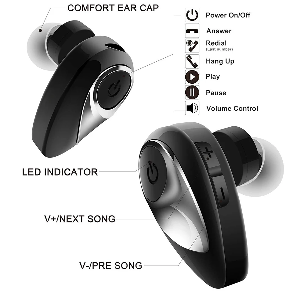 KUNXI невидимые Bluetooth наушники мини бизнес телефон спортивная Гарнитура вкладыши
