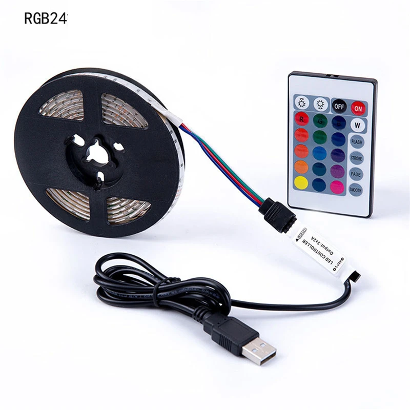 Светодиодная лента с питанием от USB 5 в постоянного тока 3528 RGB 50 см 1 м 2 3 4