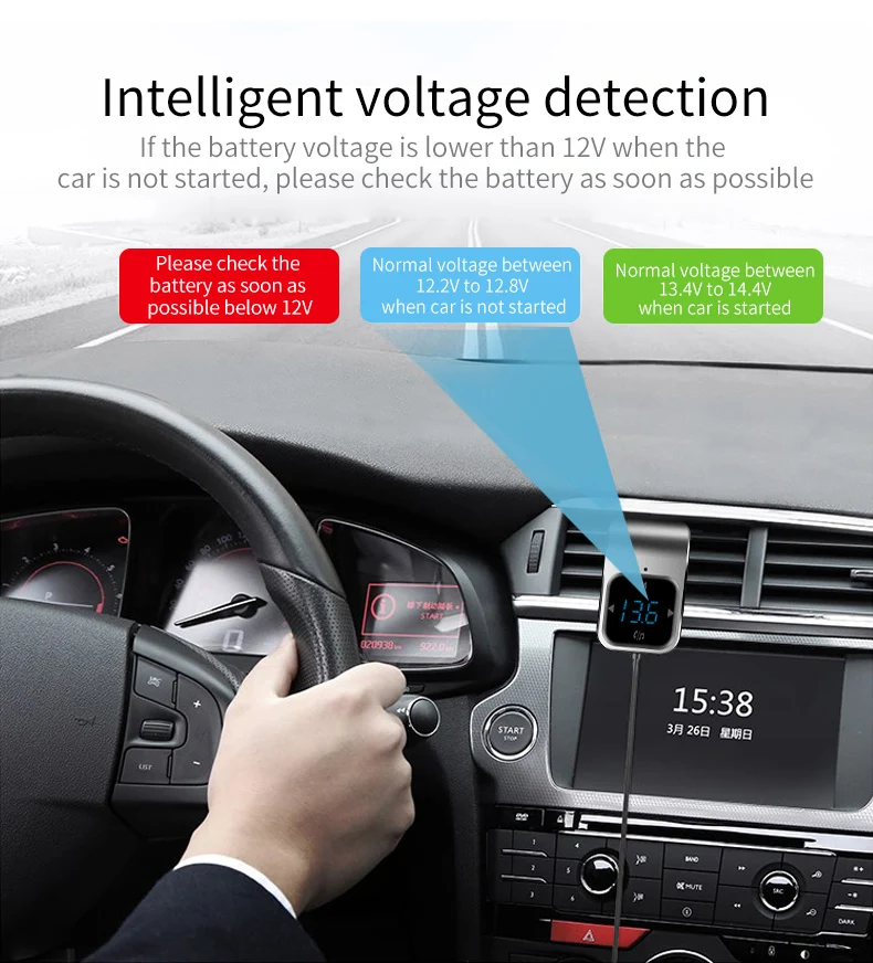 Автомобильный MP3-плеер с сенсорной кнопкой CDEN, Bluetooth, автомобильный fm-передатчик, двойное зарядное устройство USB, TF карта, музыкальный плеер, автомобильный аудио телефон с громкой связью
