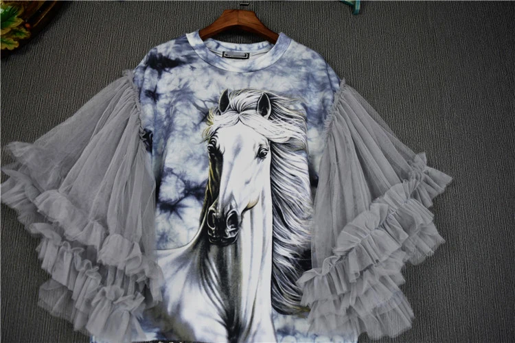 Летние женские футболки повседневная Европейская футболка 3D Рисунок свободные