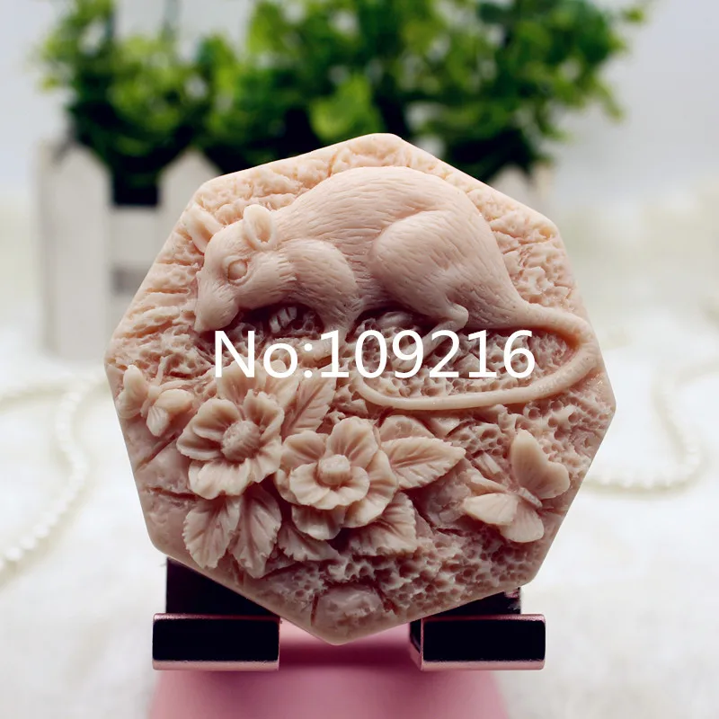 Продукт! 1 шт. Китайский Зодиак крыса(zx341) Пищевая силиконовая форма для мыла ручной работы DIY Плесень