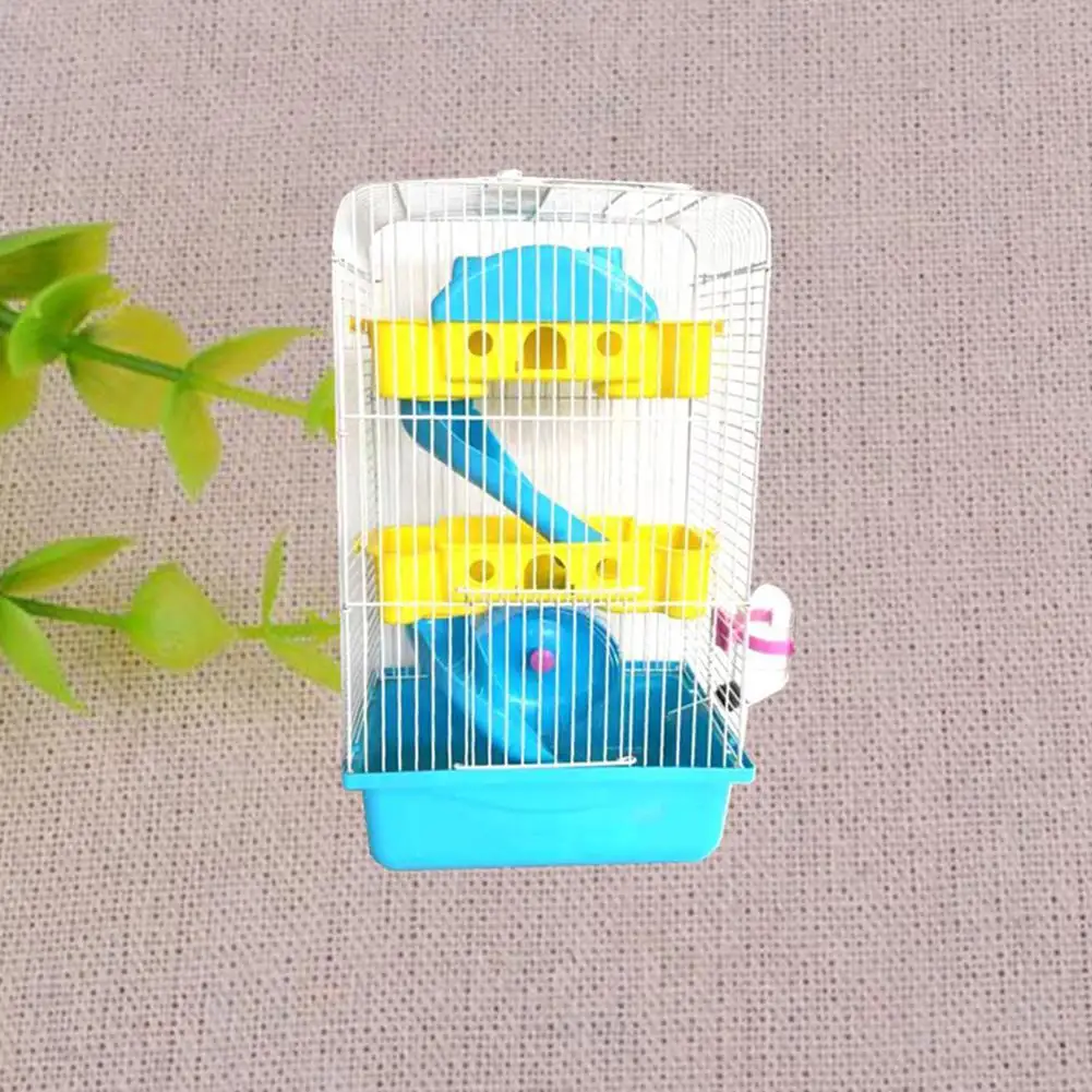 Adeeing 3 слойная повышающая вилла форма клетка для питомца с бегущим колесом миска