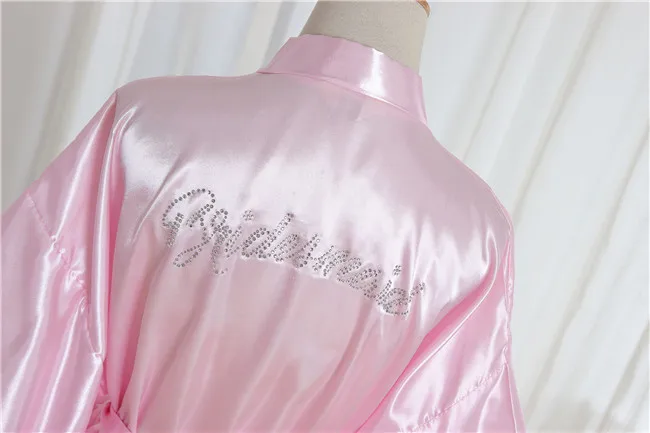 Pink Bridesmaid Шелковое атласное серебряное слово женское атласное шелковое платье свадебное платье невесты свадебное платье - Цвет: Pink Bridesmaid
