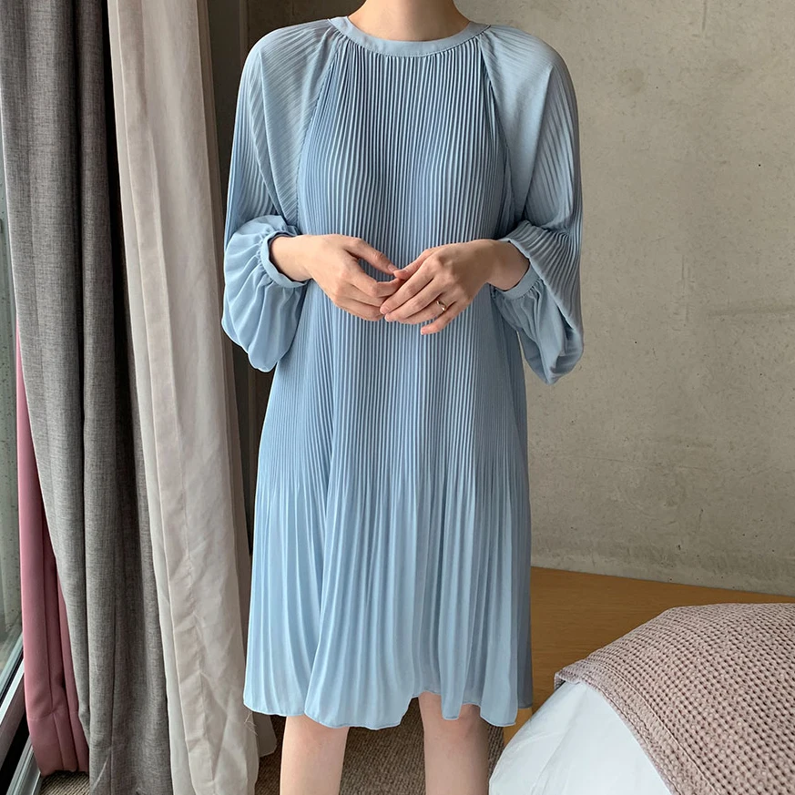 Фото Винтажное корейское Платье До Колена С О вырезом длинное элегантное