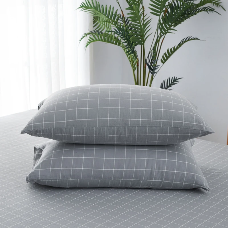 Домашняя удобная женская хлопковая черная решетчатая прямоугольная наволочка