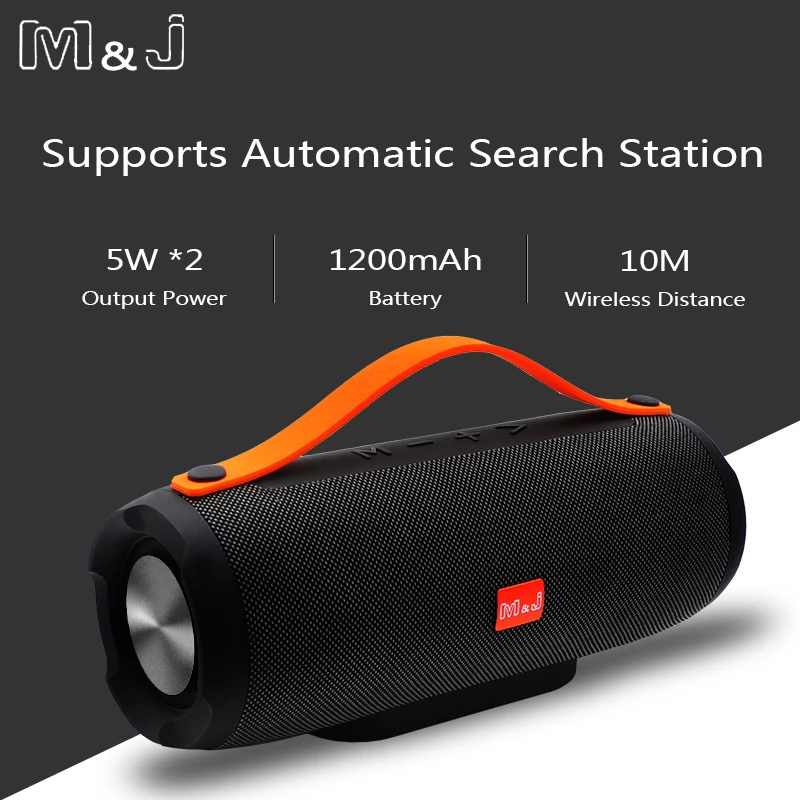 M& J открытый Bluetooth динамик беспроводной портативный стерео звук глубокий бас 10 Вт система MP3 Музыка Аудио AUX с микрофоном для Android IOS