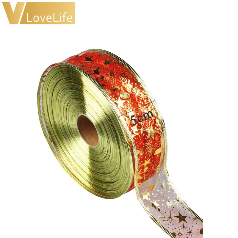 Лента из органзы для рождественской елки 10 ярдов|decorations for home|decorative decorativedecoration gift |