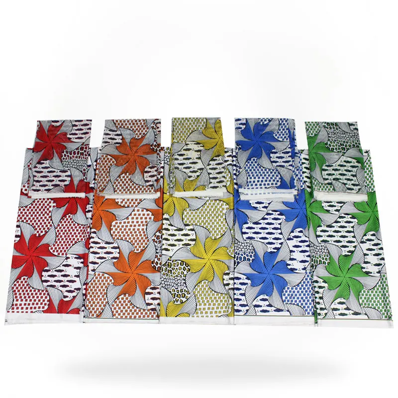 Новейшая атласная шелковая стрейчевая ткань с Африканским восковым узором для