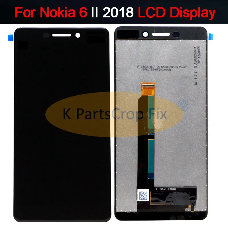 Черный 100% протестированный 5 ''для Nokia 6 II 2018 ЖК-дисплей + кодирующий