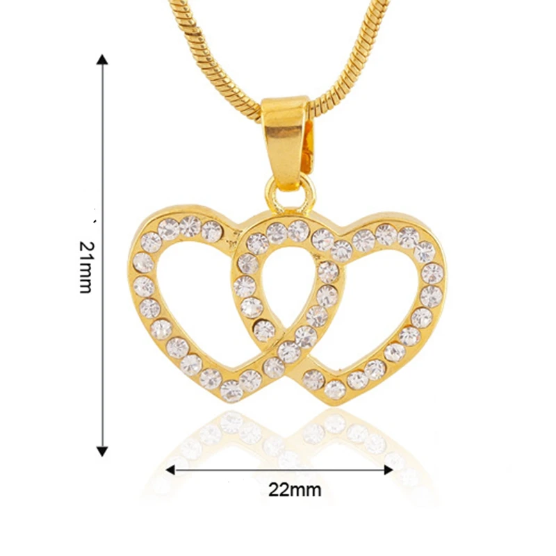 Женская романтичная подвеска с цепочкой в форме сердца желтое золото | Украшения