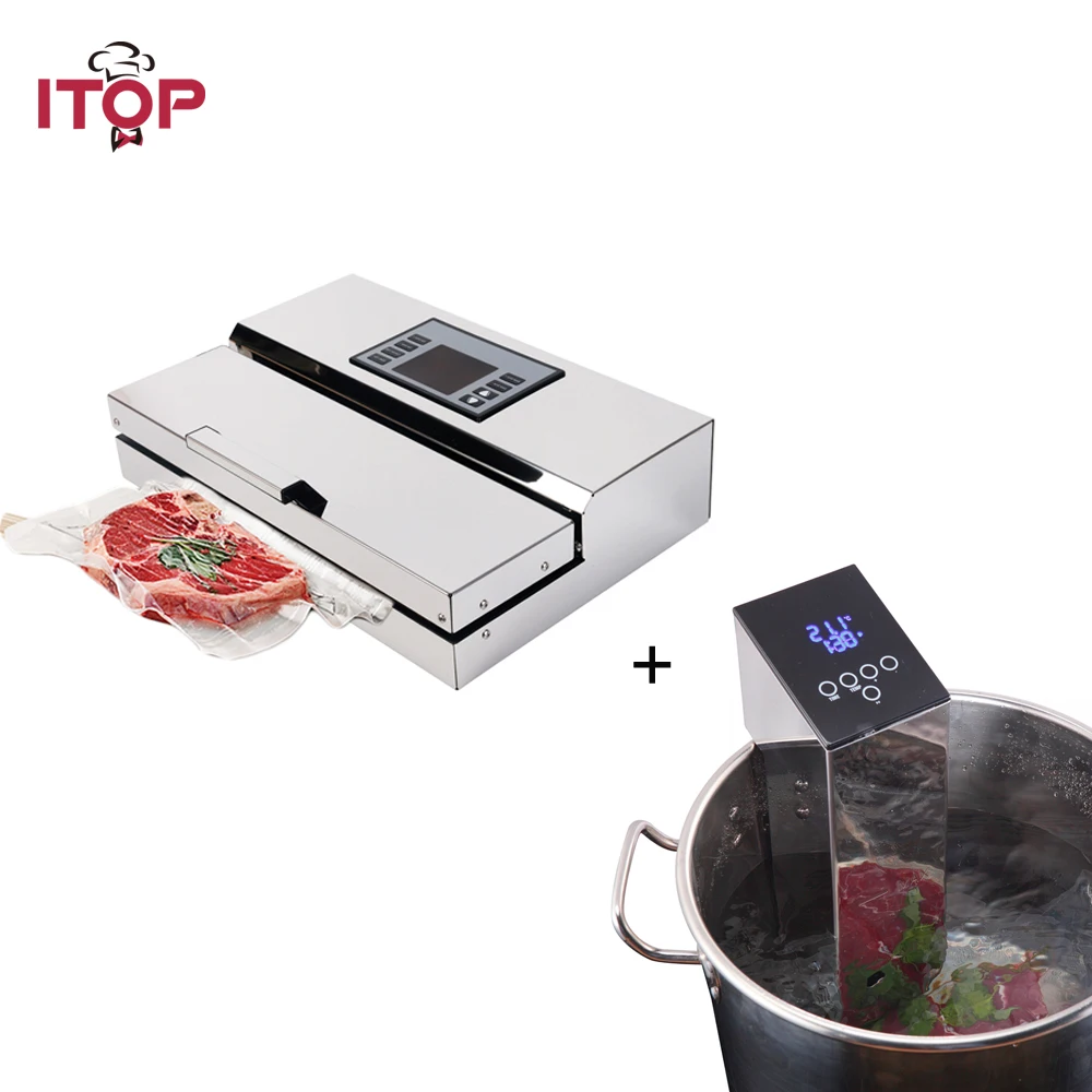 ITOP Вакуумная упаковочная машина + Immersion Sous Vide 2 шт./компл. пищевая и плита|food
