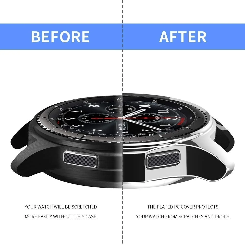 Часы чехол для Samsung Gear s3 часы 46 мм мягкий ТПУ покрытием по всей поверхности экрана