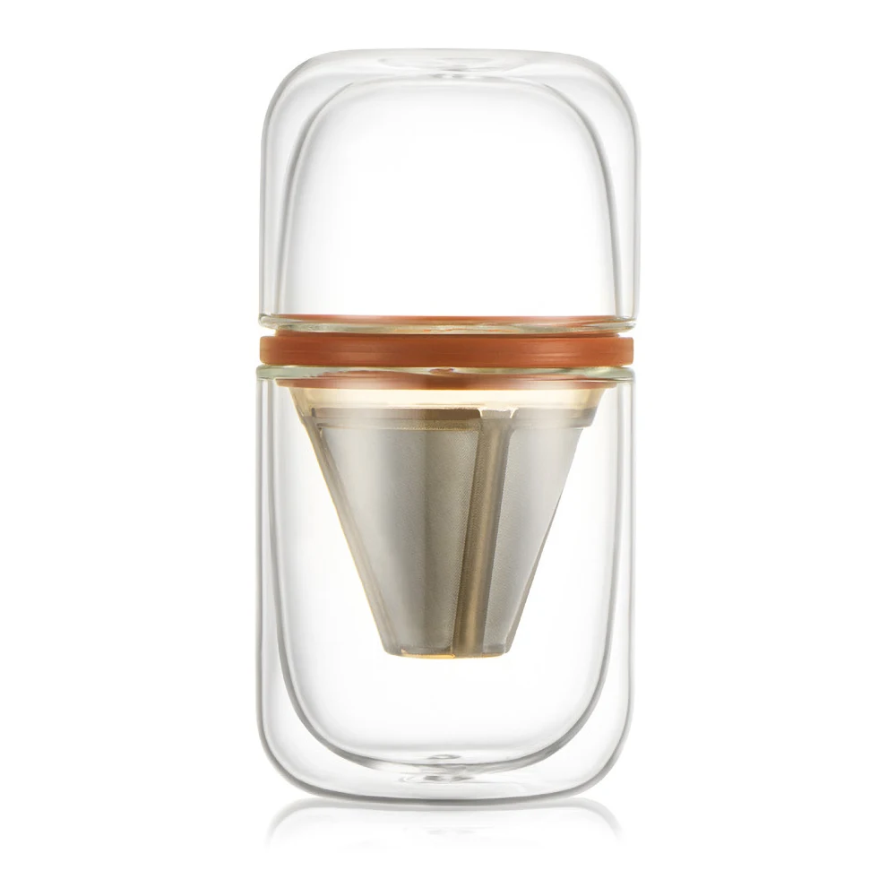 

Reusable Coffee Filter Metal Mesh Funnel Baskets Glass Coffee Bottle Pour Over Coffee Maker Dripper Tea Maker Kitchen Dining Bar