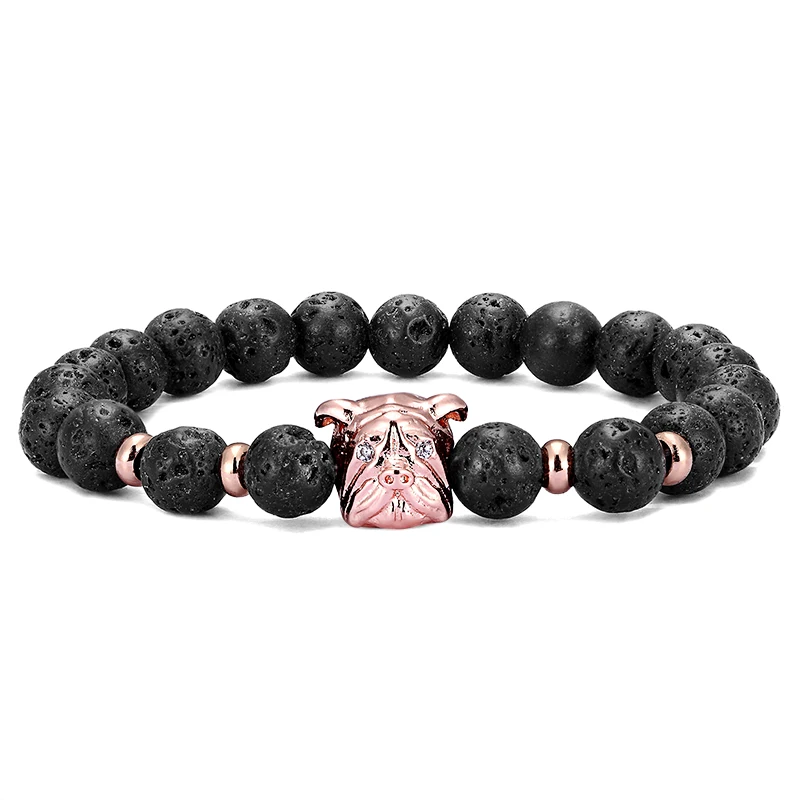 Браслет из бисера натурального камня высококачественные бусины лавового в форме