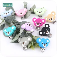 bopoobo 1pc cute koala silicone pacifier clip new baby gift baby teether teething accessories diy tool baby toy pacifier holder