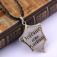 online game dota 2 necklace defense of the ancients alloy shield pendants choker lether link collier cosplay men jewelry