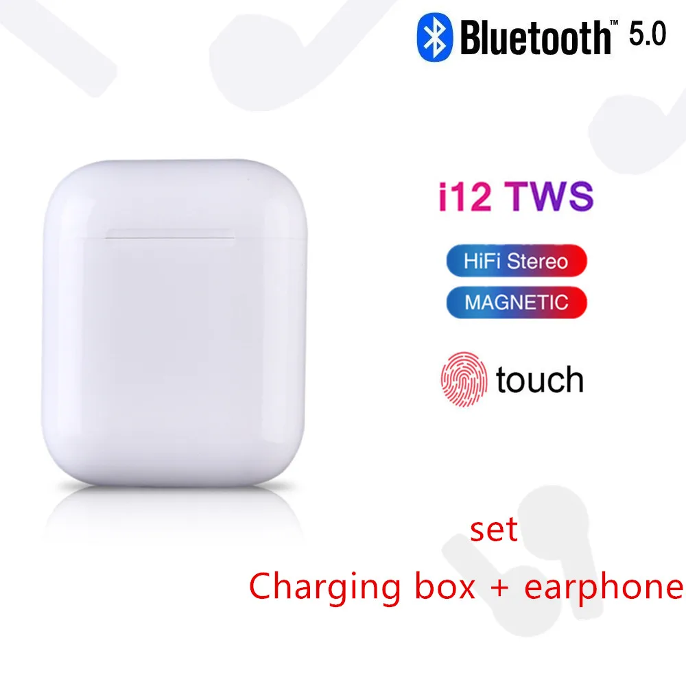 Беспроводной наушники bluetooth гарнитура i12 вкладыши tws с 2019 Мини 3D стерео пуговки