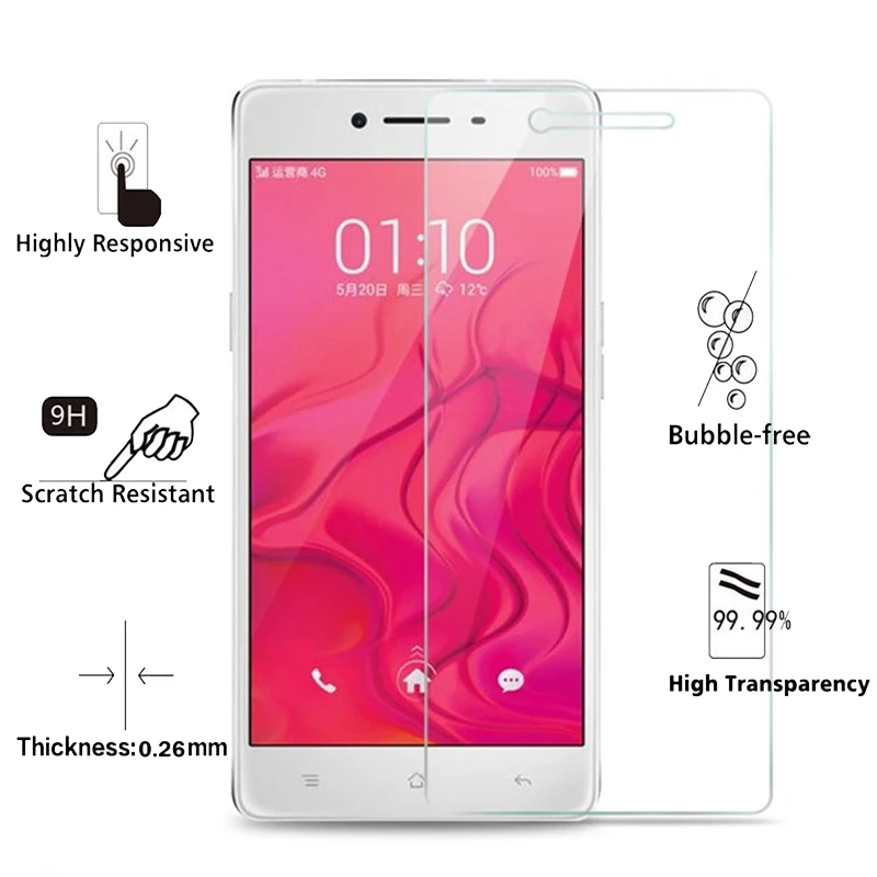 2.5D Закаленное стекло для OPPO F1 9H Высокое качество Взрывозащищенная защитная