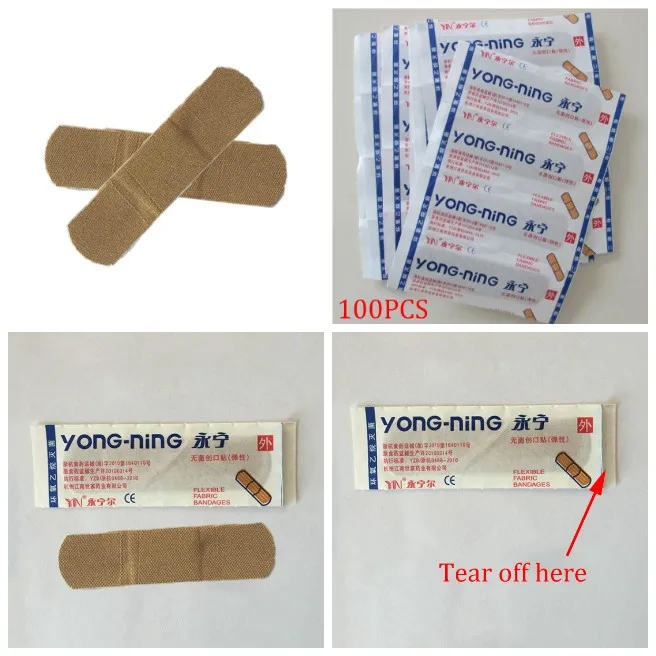 

100pcs/Pack Woundplast Band Aid Sterile Haemostasis Adhesive Bandage Stickers First Aid Kit MC889