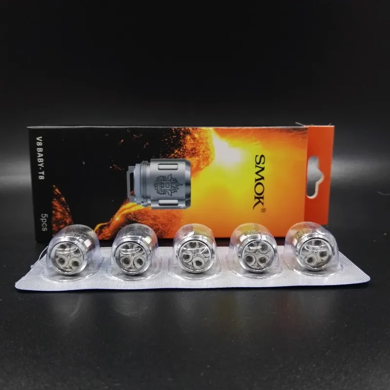 Оригинальный cigarro Eletrônico vaporizador SMOK катушки TFV8 маленьких T8 V8 испаритель для VAPE