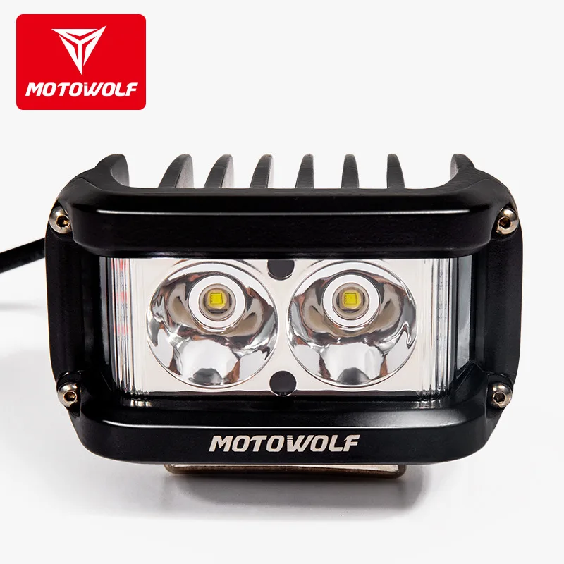 MOTOWOLF 12 v-72 v 25W Светодиодный точечный светильник мотоцикла ATV Лодка внедорожных Водонепроницаемый головной светильник с выключателем и кронштейн для Honda Yamaha