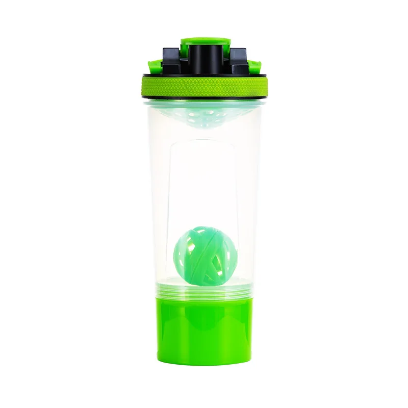 transparent-green 700 мл Сывороточный Протеин шейкер бутылка пластиковая бутылка для воды BPA бесплатно протеина шейкер тренажерный зал Спорт Фитнес переносная Питьевая бутылка - Цвет: transparent-green