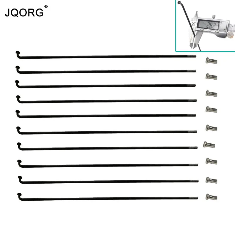 

Спицы JQORG для электровелосипеда, диаметр 12 г, диаметр 2,6 мм, черного цвета, углеродистая сталь 45 #, равный диаметру, спицы для электрического в...