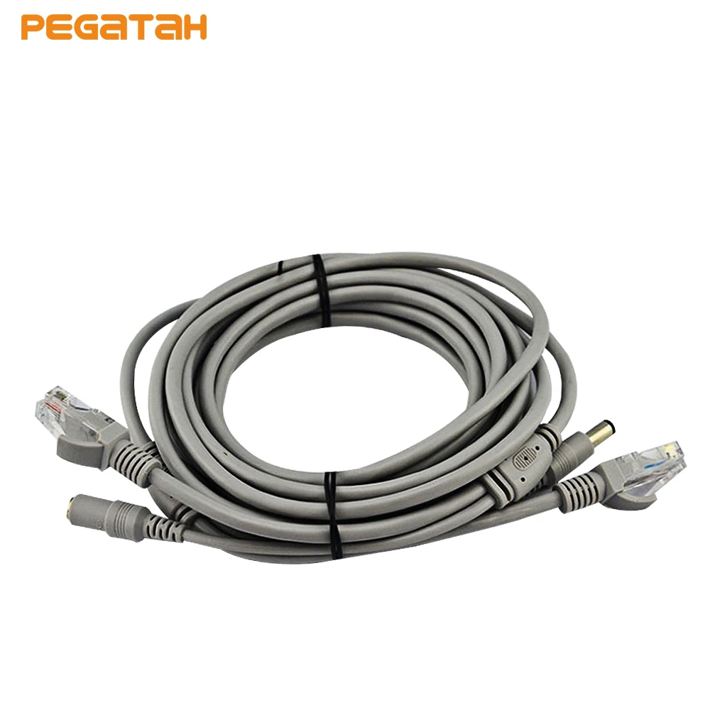 CCTV RJ45 ip-камера кабель Ethernet сеть и питание постоянного тока 2 в 1 кабель питания Сетевой удлинитель Lan кабель дополнительно для ip-камеры