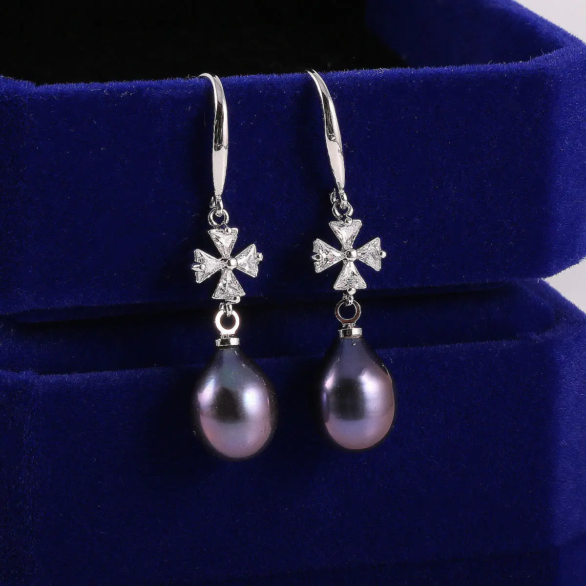 2019 new natural freshwater pearl earrings studded snowflake DIY women jewelry 9-10mm | Украшения и аксессуары