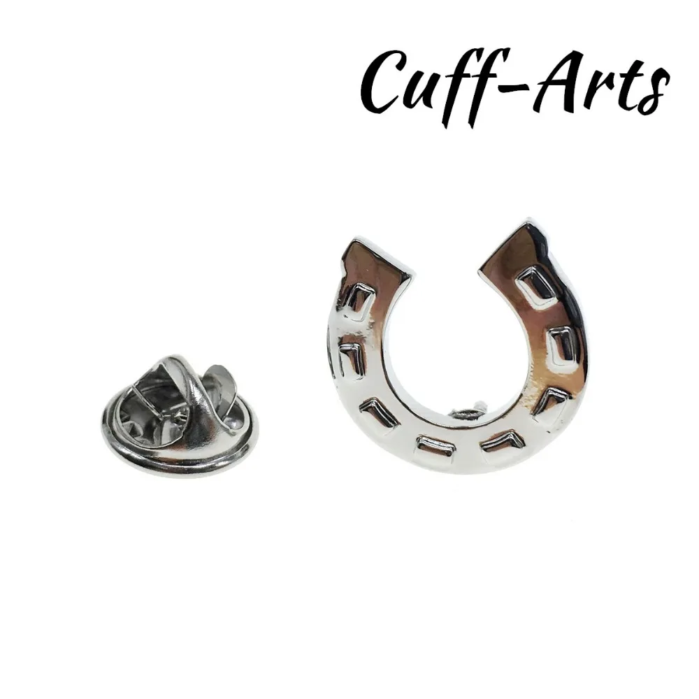 Мужская брошь в виде подковы эмалированный штифт ювелирная подарочной коробке