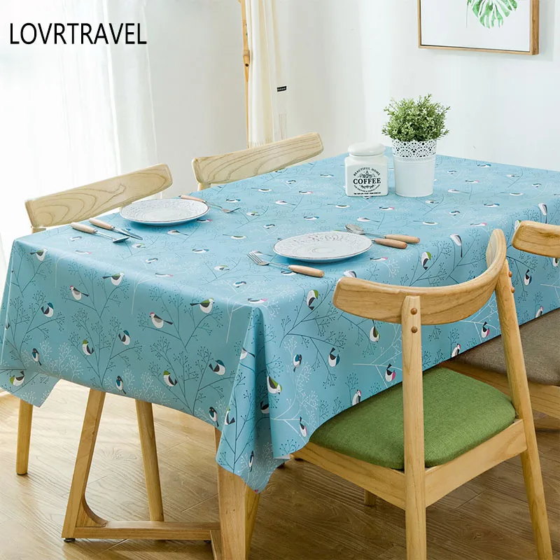 LOVRTRAVEL 2017 PVC Lattice Birdie Pattern Print Table Cloth Rectangular Tablecloth Nappe Cover Kitchen Home Decor | Дом и сад