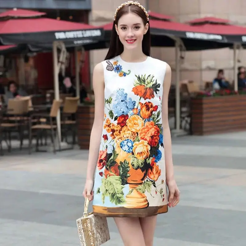 Новинка бутик женское подиумное платье с вышивкой масло для рисования мини Prairie