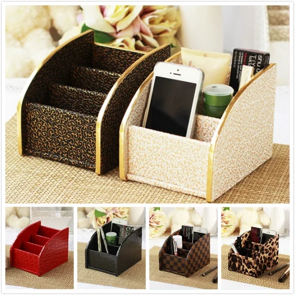Искусственная кожа коробка для хранения Организатор держатель