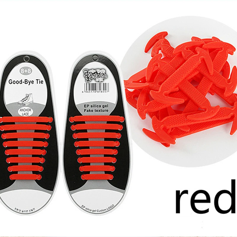

16pcs/lot Silicone Shoelaces Elastic Shoe Laces Special No Tie Shoelace for Men Women Lacing Rubber wholesale