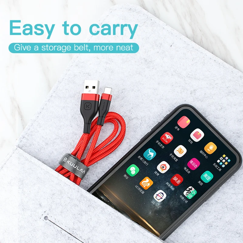 KUULAA USB Type C Cable fast charging For Xiaomi Mi Redmi Note 7 mobile phone cables quick charge cords for | Мобильные телефоны и