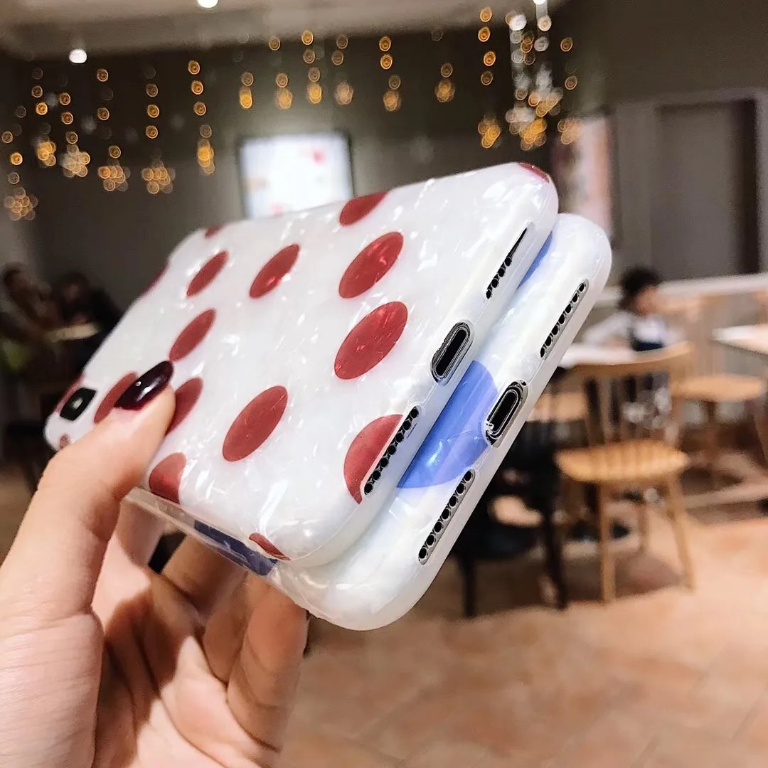 Модные черники корпус чехол для iPhone X XS MAX XR 6 S 7 8plus волновой точки блестящие мягкие