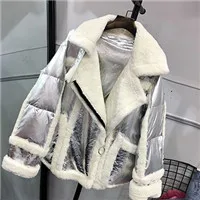 Белый Настоящие женские пальто из овечьей кожи, шерстяное женское модное зимнее пальто из овечьей шерсти, свободные пуховики больших размеров - Цвет: Белый