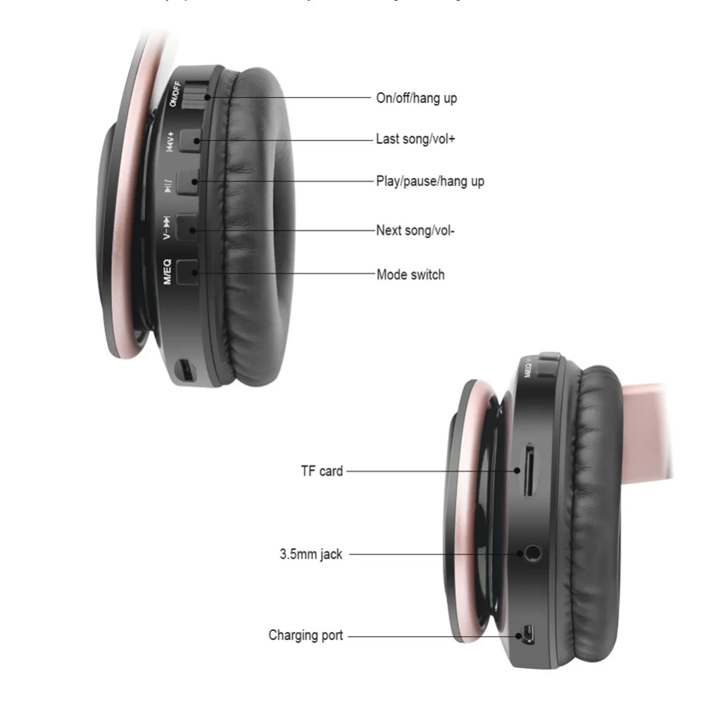 Складные Bluetooth наушники с креплением на голову шумоподавление беспроводная