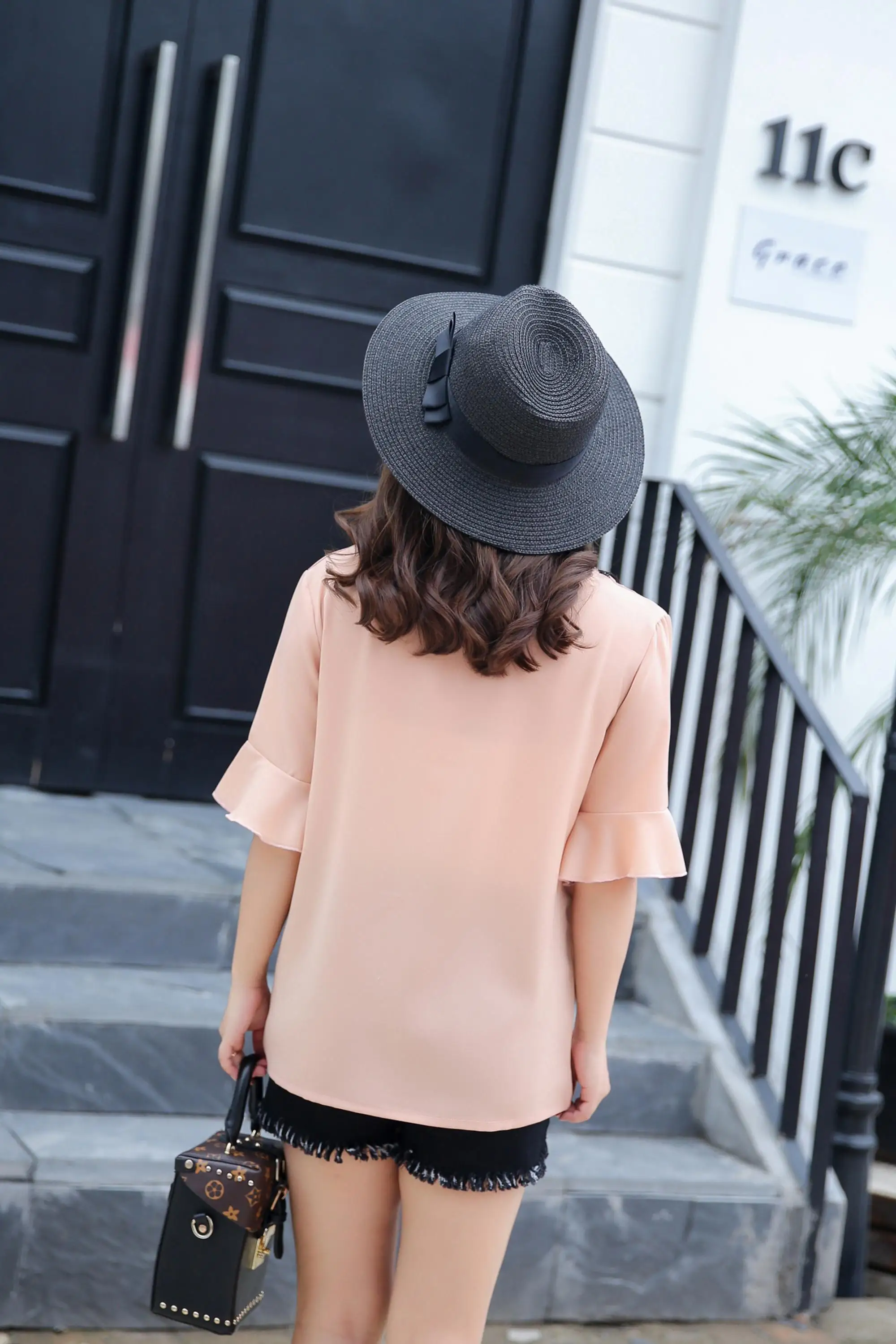 MINSUNDA плюс Размеры рюшами Топы жабо рукавом милая блузка Многоуровневое