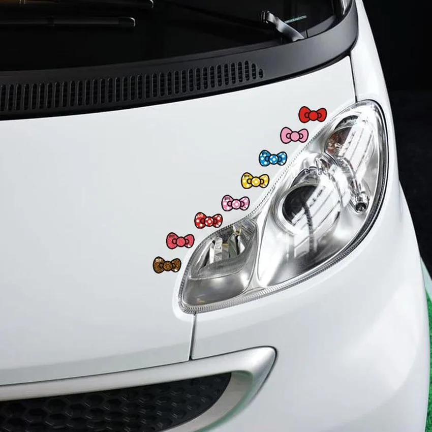 8pcs/set cute Colors bowknot Car Stickers Car styling Accessories