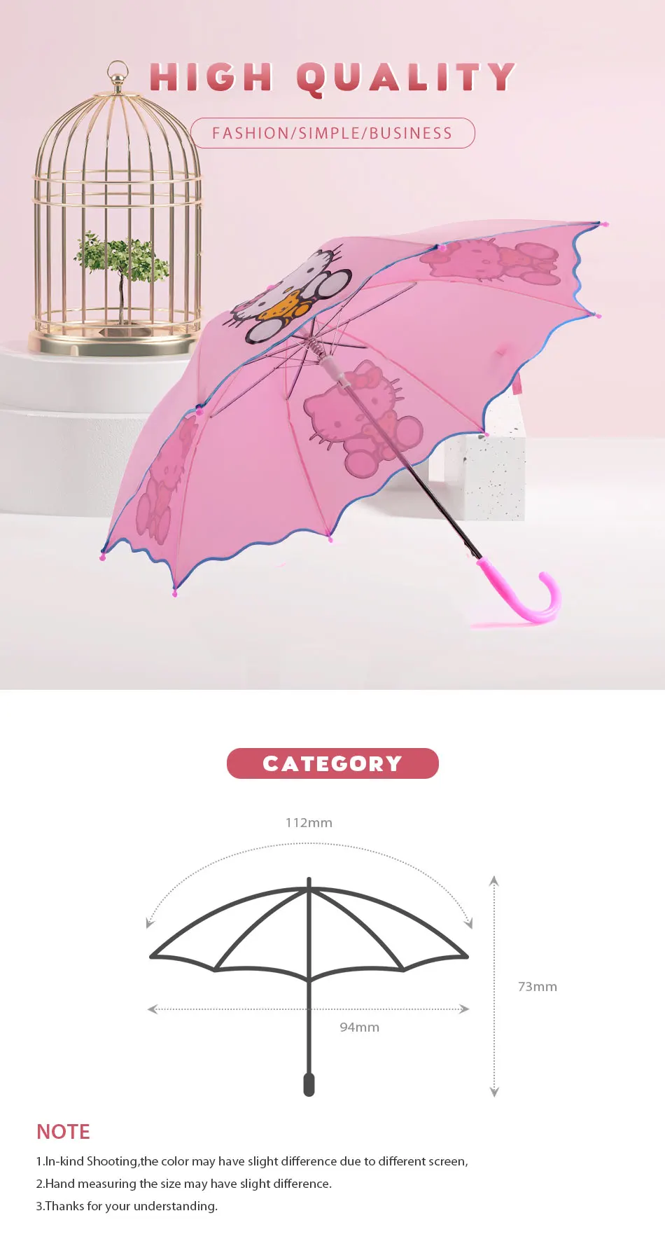 Горячая Прекрасный мультфильм hello kitty детей Аниме Зонтик для девочек милые розовые зонты ребенка студента Зонты