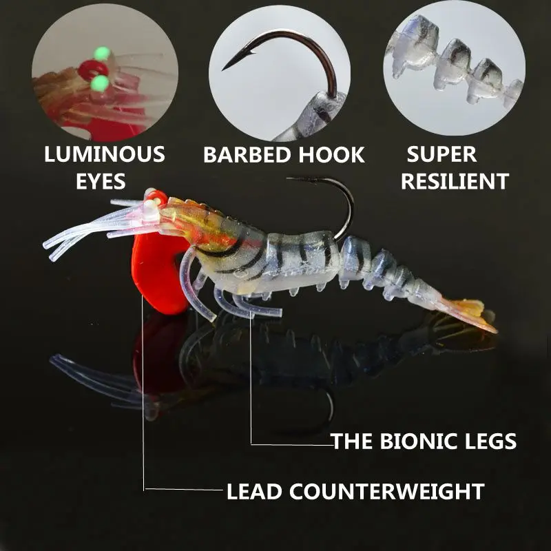 Мягкая рыболовная приманка-креветка TOMA 1 шт. искусственные приманки-креветки 7 г/13
