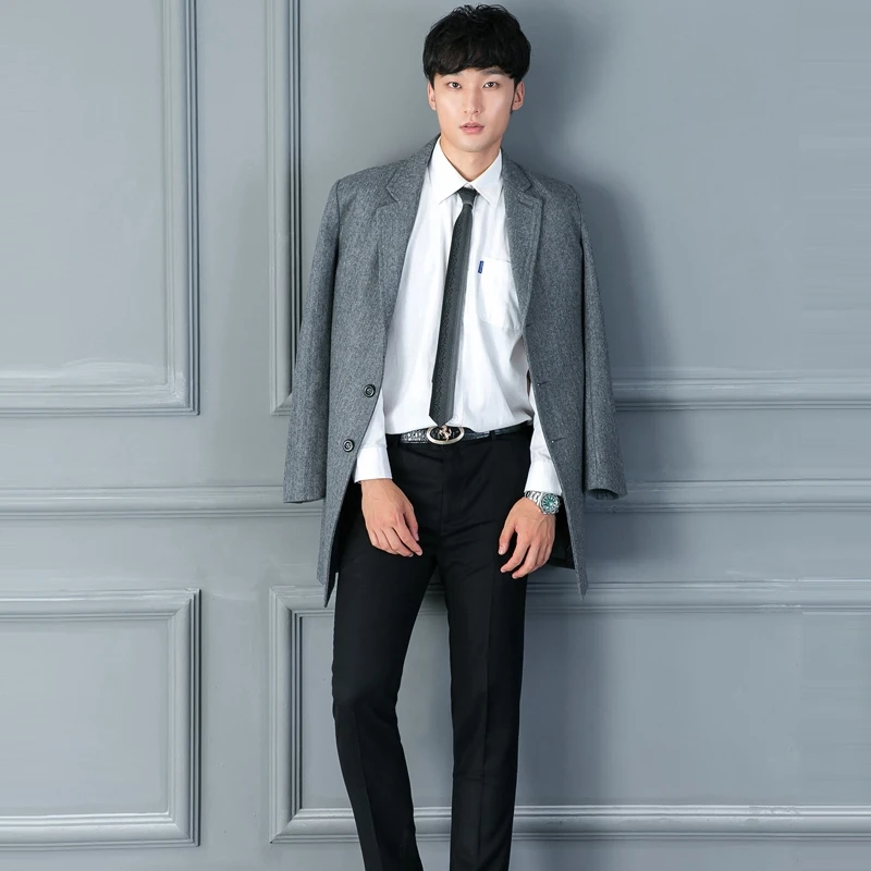 

New Winter Wool Coat Slim Single Breasted Jacket Mens Coats Casual Thick Turn-down Collar fashion high quality plus size S- 9XL