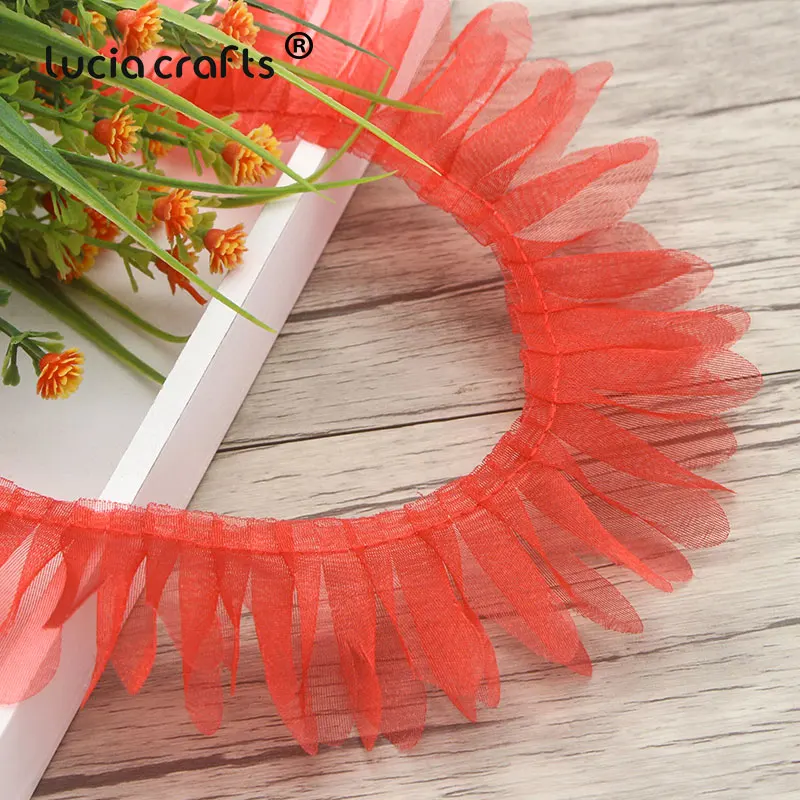 

Lucia Crafts, лента с кружевной отделкой, 2/8 ярдов, материал для шитья свадебного платья, аксессуары для рукоделия V0201