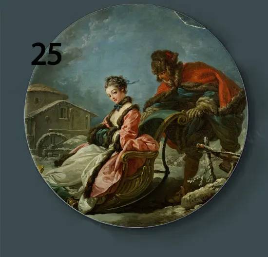 25 Boucher живопись декоративные тарелки керамические домашние художественные блюдо отель фон дисплей картина маслом пластины художественные наклейки для стен - Цвет: 25