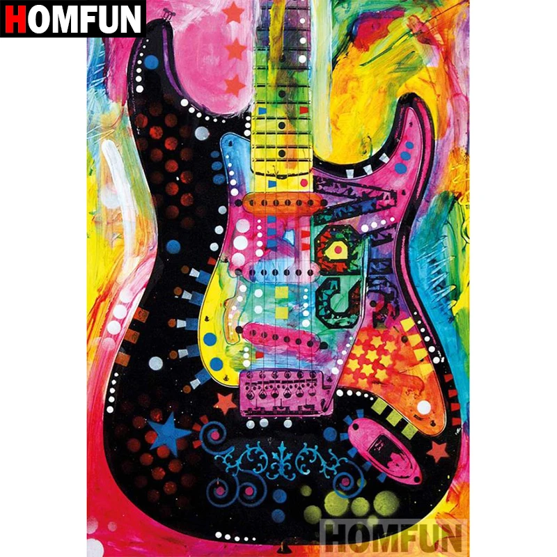 

HOMFUN Diamond Painting Cross Stitch "Color violin" Full Square Round Diy 5d Diamond Embroidery Picture Rhinestone Art A03911