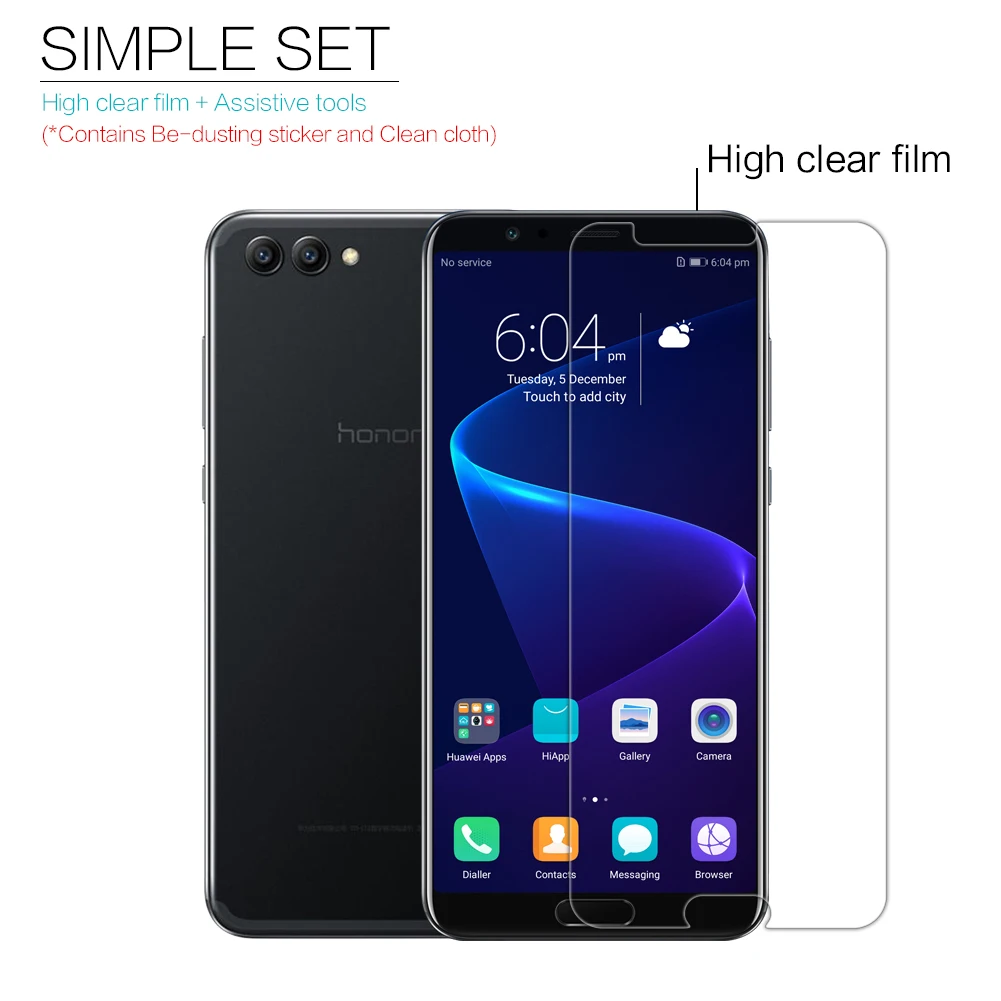 Nillkin для Huawei Honor V10 прозрачная защитная пленка экрана высокого качества против